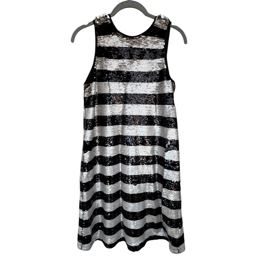 Gianni Bini Sparkling Black and Silver Striped Kids Dress size XL
